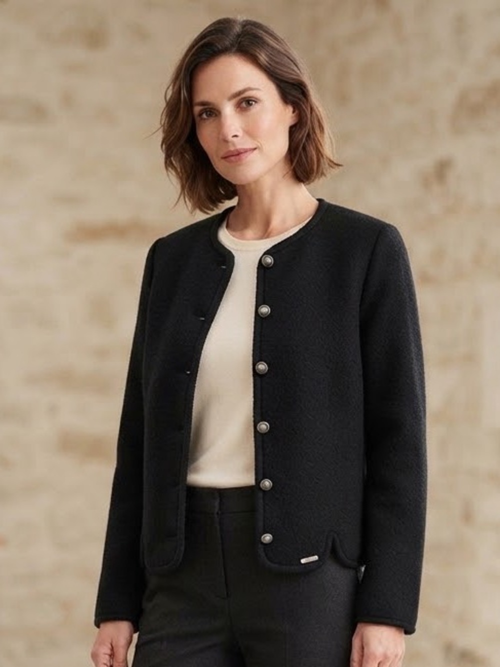 GEIGER Boiled Wool Button Up Jacket